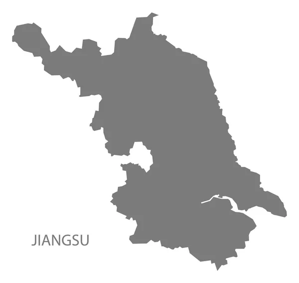 Jiangsu China Mapa Cinza — Fotografia de Stock