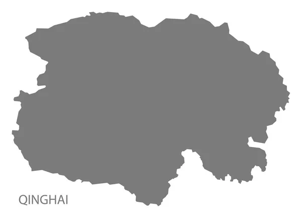 Qinghai Cina Mappa Grigio — Foto Stock