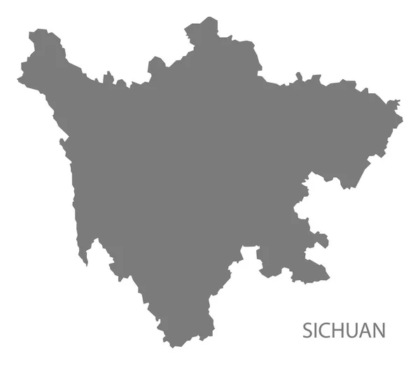 Sichuan China Mapa Gris —  Fotos de Stock