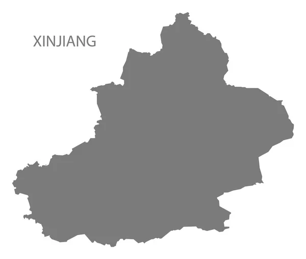 Xinjiang Kína Térkép Szürke — Stock Fotó