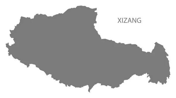 Xizang Kína Térkép Szürke — Stock Fotó