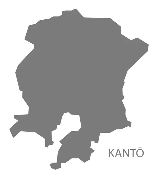 Kanto Japón Mapa Gris — Foto de Stock