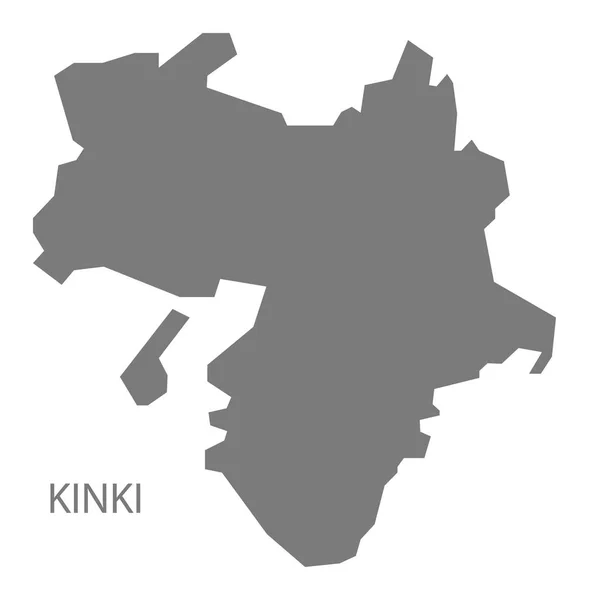 Kinki Japão Mapa Cinza — Fotografia de Stock
