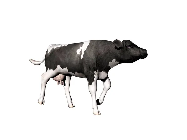 白い背景に隔離された角のある動物のカラフルなイラスト — ストック写真