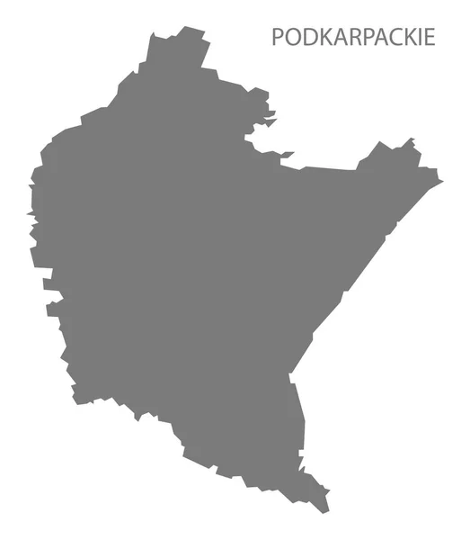 Podkarpackie Polônia Mapa Cinza — Fotografia de Stock
