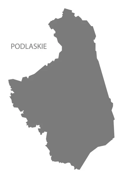 Podlaskie Polonia Mappa Grigio — Foto Stock