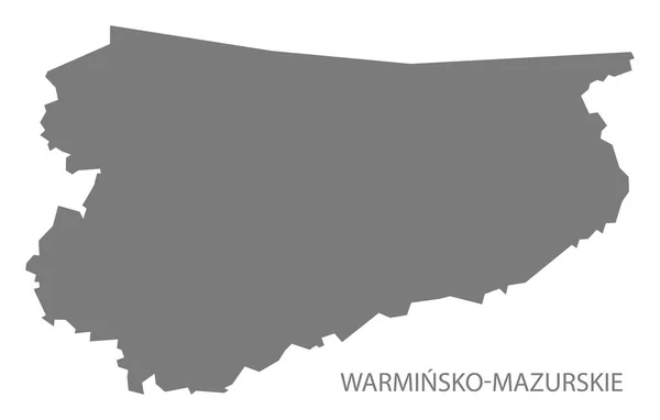 Warminsko Mazurskie Polônia Mapa Cinza — Fotografia de Stock