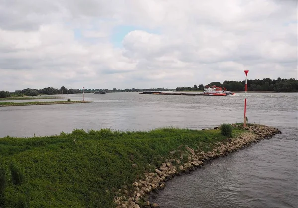 Blick Auf Den Fluss Und Die Brücke Der Stadt Riga — Stockfoto