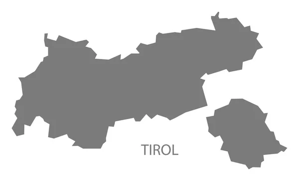 Tirol Austria Mapa Gris — Foto de Stock