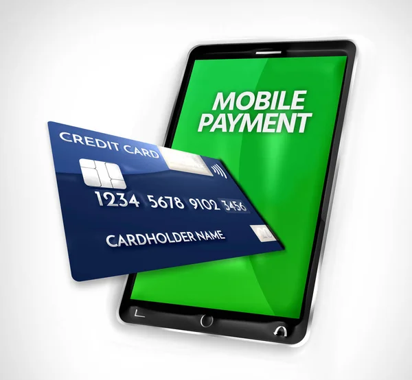 Мобільна Платіжна Кредитна Картка Рендерингу — стокове фото