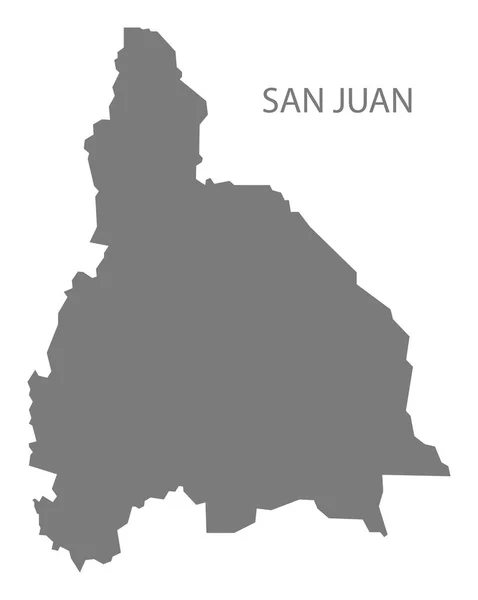 San Juan Argentina Mappa Grigio — Foto Stock