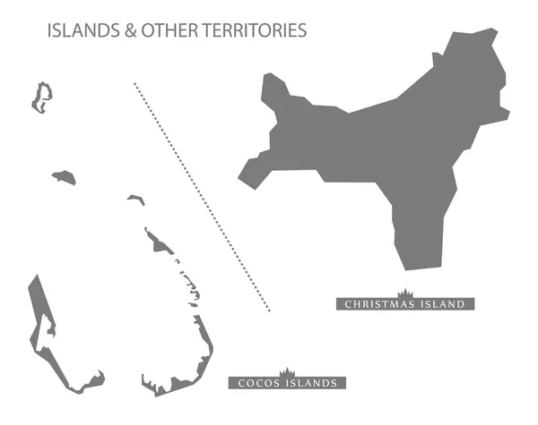 Inseln Und Andere Gebiete Australien Landkarte Grau — Stockfoto