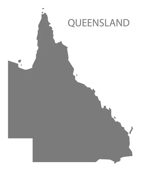 Queensland Australia Mapa Gris —  Fotos de Stock