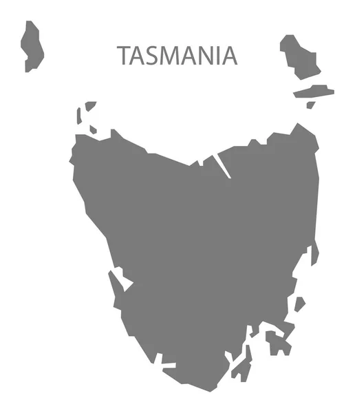 Tasmania Australia Mapa Gris —  Fotos de Stock