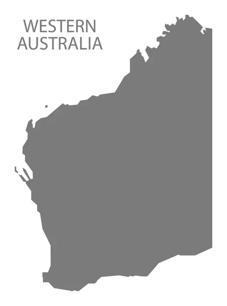 Mapa Austrália Ocidental Cinza — Fotografia de Stock