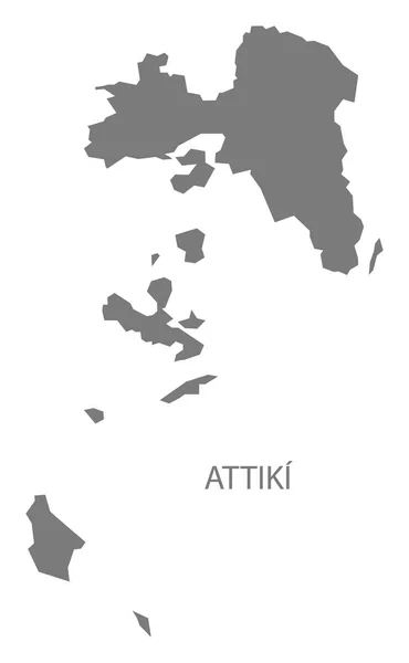 Attiki Griechenland Karte Grau — Stockfoto