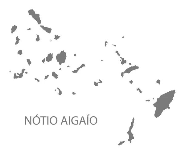 Notio Aigaio Grecja Mapa Kolorze Szarym — Zdjęcie stockowe