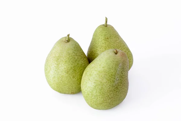 Three Green Pears White Background — Stock Photo, Image