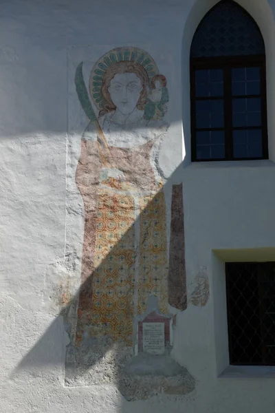 Iglesia Venado Pasto Carintia Frescos Irschen Parroquial Dionisio Santo Románico — Foto de Stock