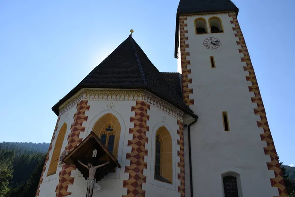 Church Oswald Bad Kleinkirchheim Gothic Medieval Fresco Cross Steeple — Stock Photo, Image