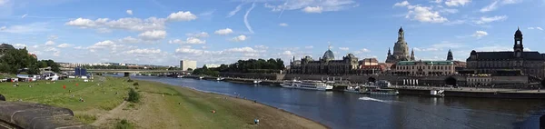 View Elbe Historic Center Dresden — Stock Photo, Image