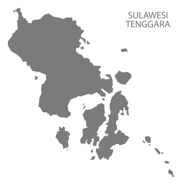 Sulawesi Tenggara Indonesien Karte Grau — Stockfoto