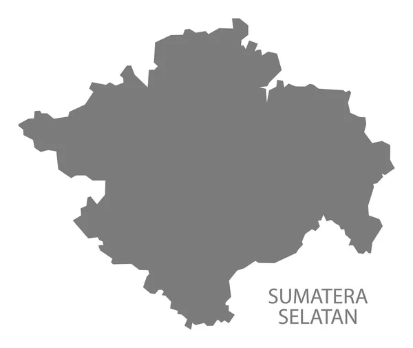 Sumatera Selatan Indonesia Map Grey — стокове фото