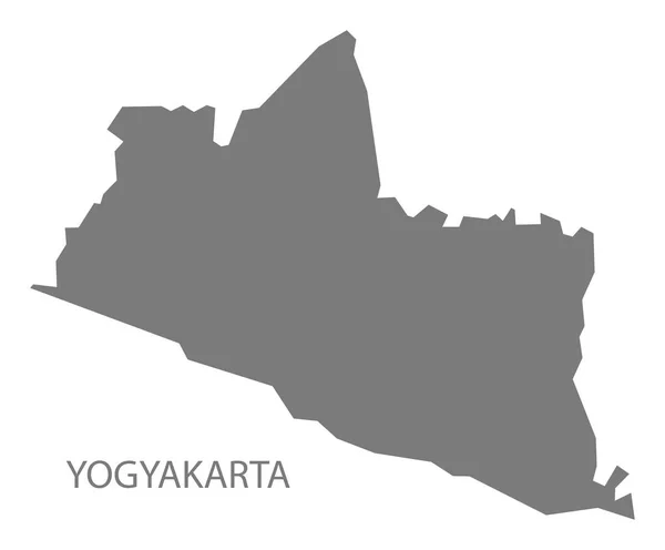 Yogyakarta Indonesia Mapa Gris —  Fotos de Stock