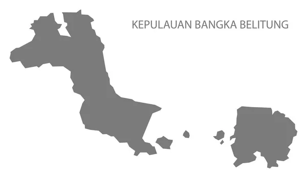 Kepulauan Bangka Belitung印度尼西亚灰色地图 — 图库照片