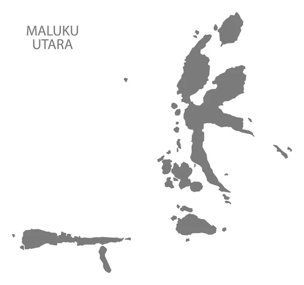 Maluku Utara Indonesia Map Grey — стокове фото