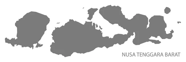 Nusa Tenggara Barat Indonesia Map in grey