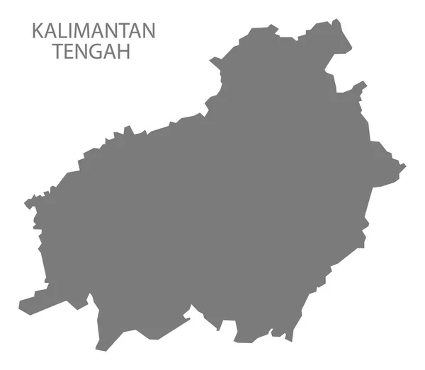 Kalimantan Tengah Endonezya Haritası Gri — Stok fotoğraf