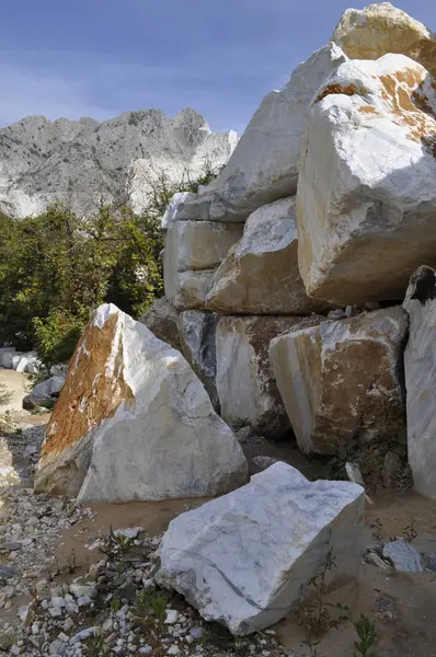 Cantera Mármol Carrara Italia — Foto de Stock