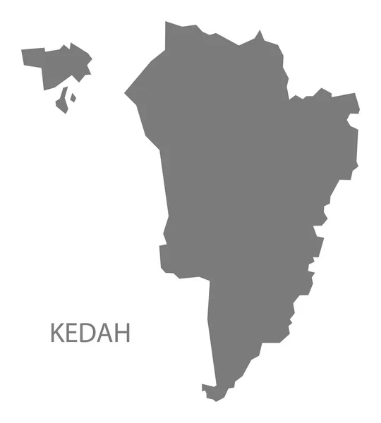 Kedah Malasia Mapa Gris — Foto de Stock