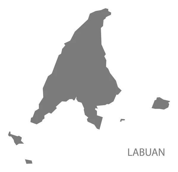 Labuan Malásia Mapa Cinza — Fotografia de Stock