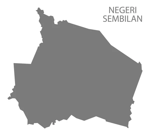 Negeri Sembilan Malaysia Map Grey — Stock Photo, Image