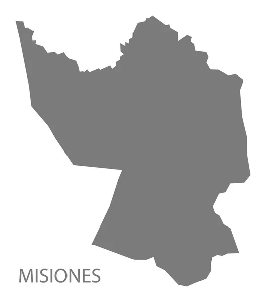 Misiones Paraguay Kaart Het Grijs — Stockfoto