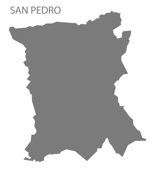 San Pedro Paraguai Mapa Cinza — Fotografia de Stock