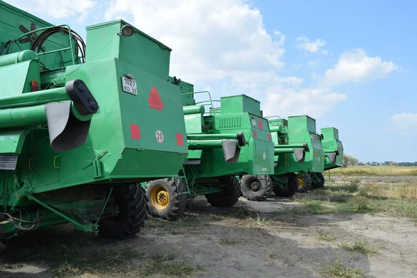 Russland Dorf Poltawskaja September 2015 Mähdrescher Und Landmaschinen — Stockfoto