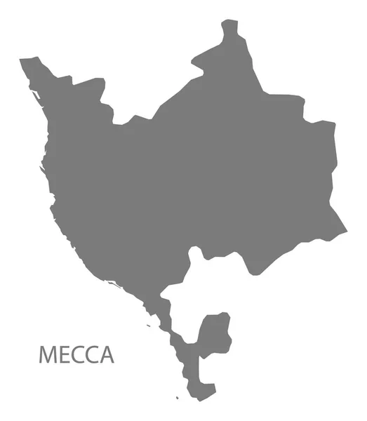 Meca Arabia Saudita Mapa Gris — Foto de Stock