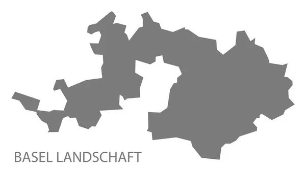Basilea Landschaft Suiza Mapa Gris —  Fotos de Stock