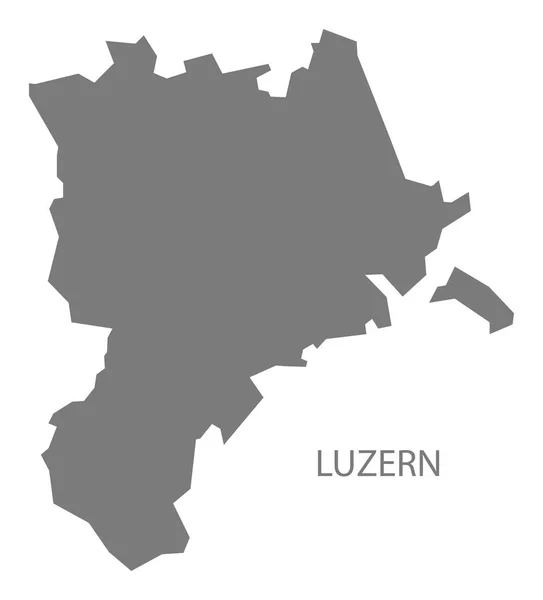 Luzern Switzerland Map Grey — стокове фото