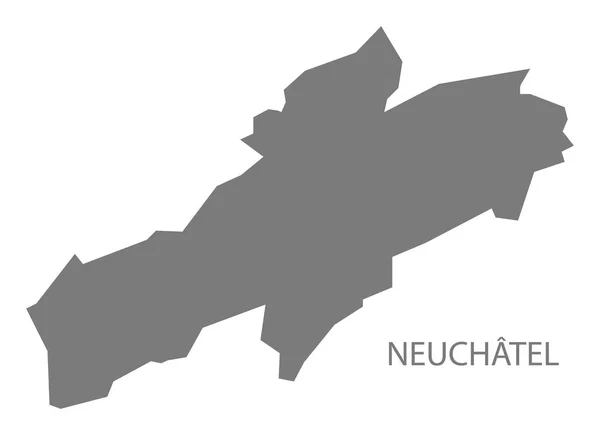 Neuchatel Suíça Mapa Cinza — Fotografia de Stock