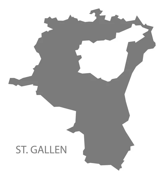 Gallen Švýcarsko Mapa Šedá — Stock fotografie