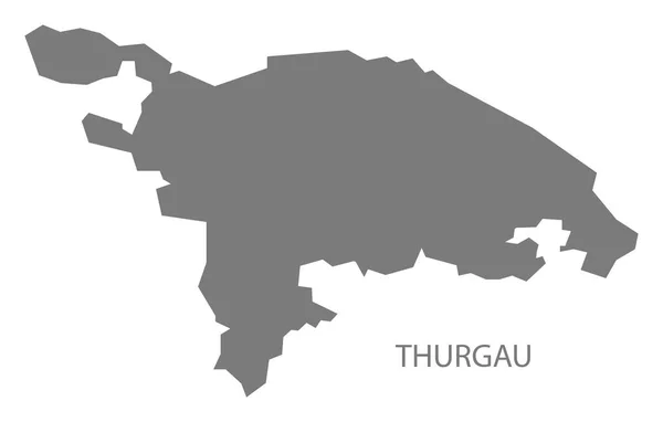 Thurgau Švýcarsko Mapa Šedá — Stock fotografie