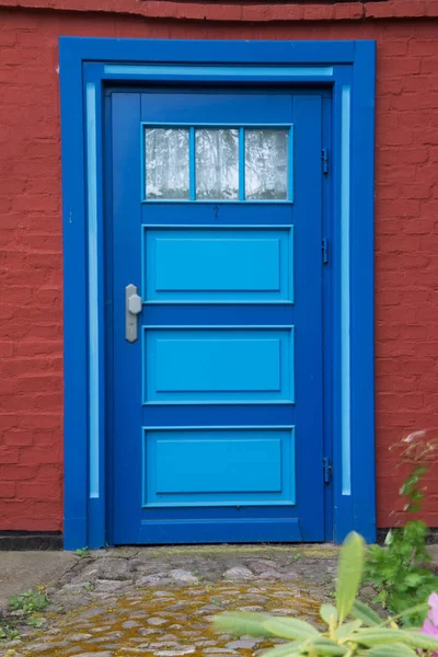 Typical House Wooden Door Wustrow Darss Germany — Stock Photo, Image