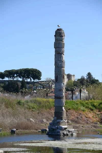 Artemis Ναός Artemis Ναός Artemis Πυλώνας Ερείπιο Αντίκες Αρχαιολογία Artemision — Φωτογραφία Αρχείου