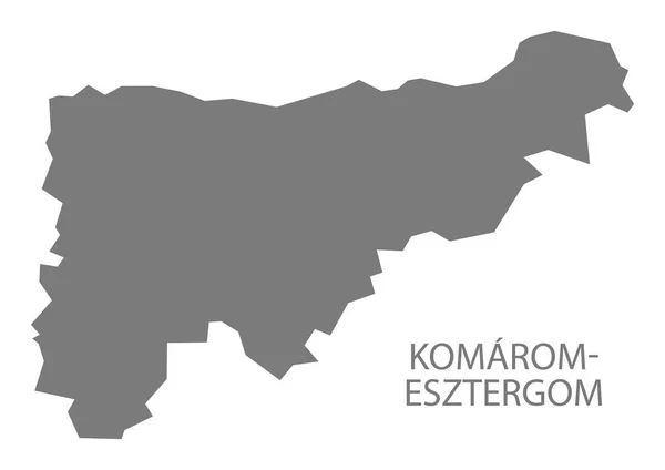 Komarom Esztergom Hungary Map Grey — стокове фото