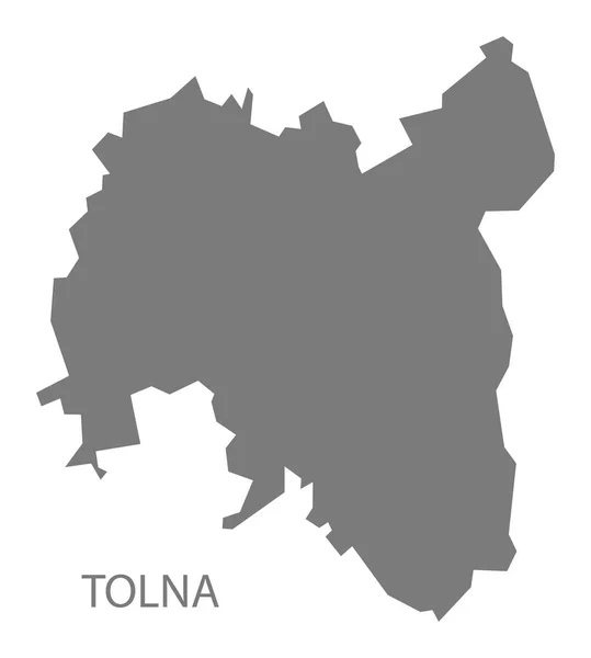 Tolna Hungria Mapa Cinza — Fotografia de Stock