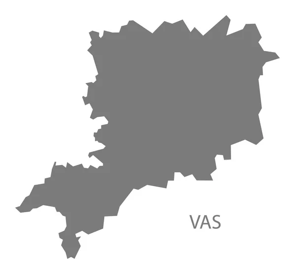 Vas Hungria Mapa Cinza — Fotografia de Stock